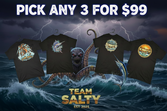 Pick Any 3 Salty Shirt Bundle - epic stormy ocean scene